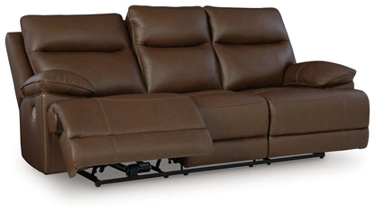 VonRyan Tobacco Power Reclining Sofa, Loveseat and Recliner - U10400U2