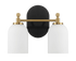 Vortex Two Lights Vanity in Traditional Style for Over Bathroom Mirror Wall Sconce 12.25"W × 10.125"H × 5.5"E With White Frosted Glass - WLL03901301
