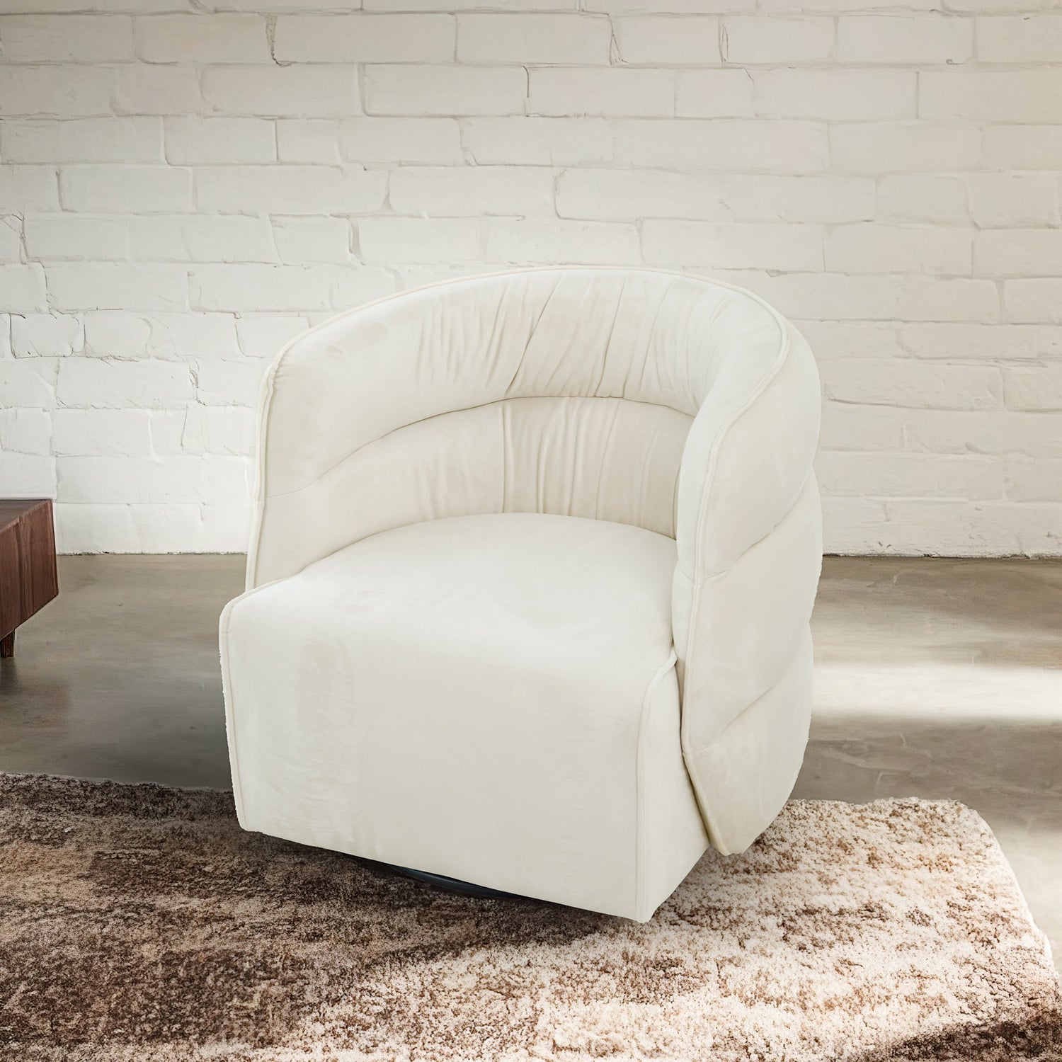 Walden Swivel Chair - Cream Velvet - SCH00500811