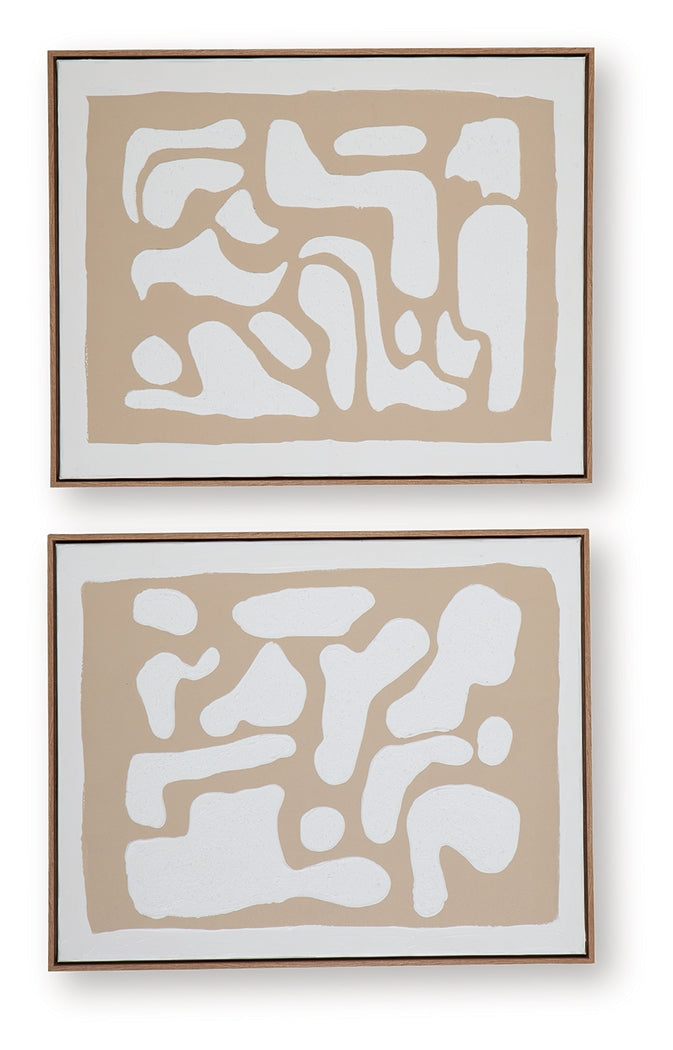 Waldett Beige/White Wall Art (Set of 2) - A8000503