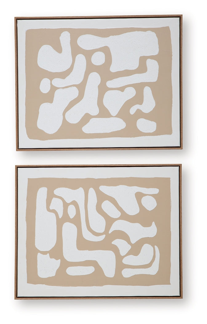 Waldett Beige/White Wall Art (Set of 2) - A8000503