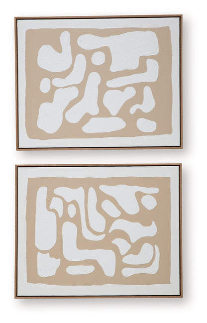 Waldett Beige/White Wall Art (Set of 2) - A8000503
