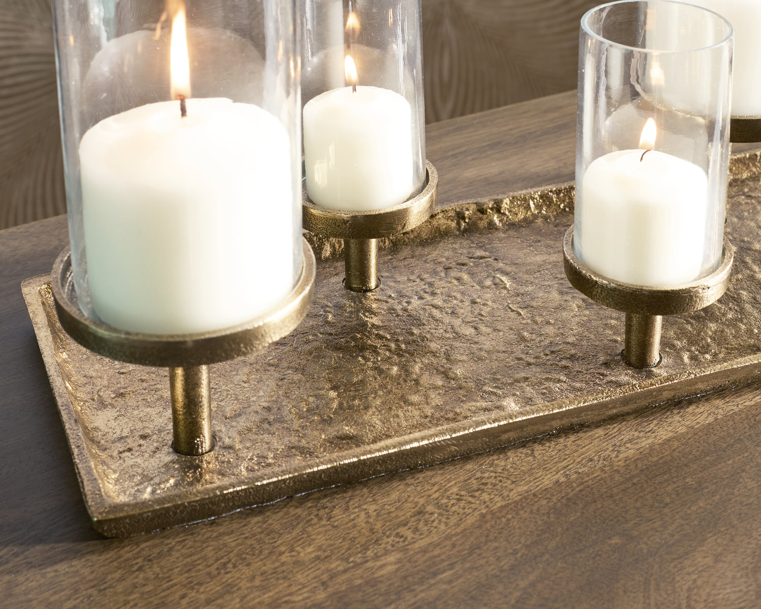 Wallmond Antique Brass Finish Candle Holder - A2000820