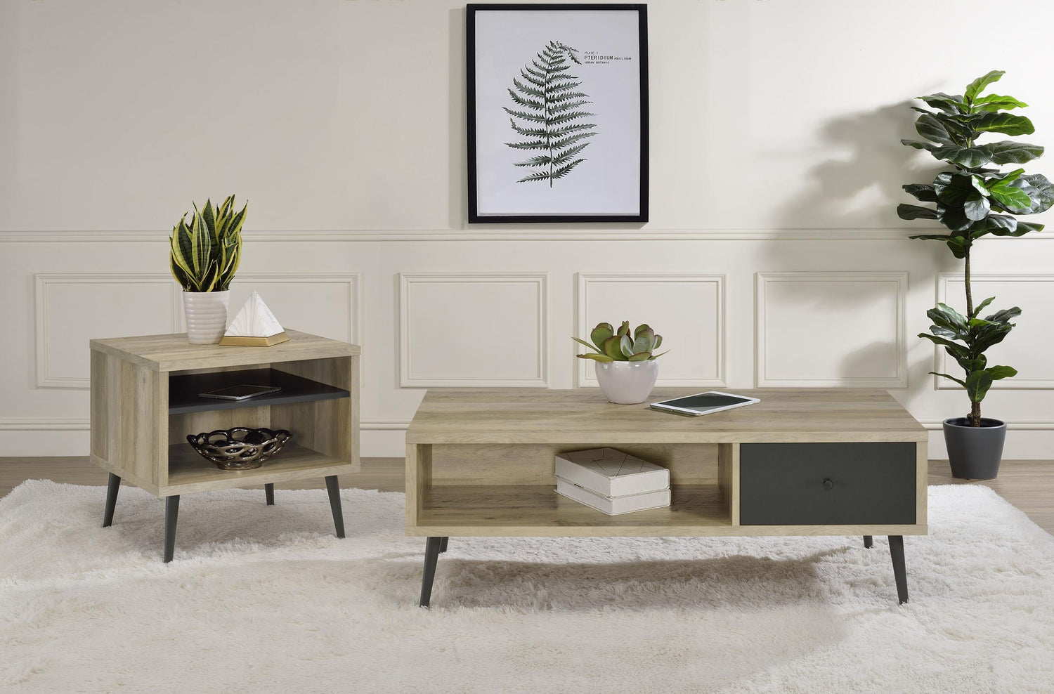 Welsh 2-piece Coffee and End Table Set Distressed Pine - 701038-S2