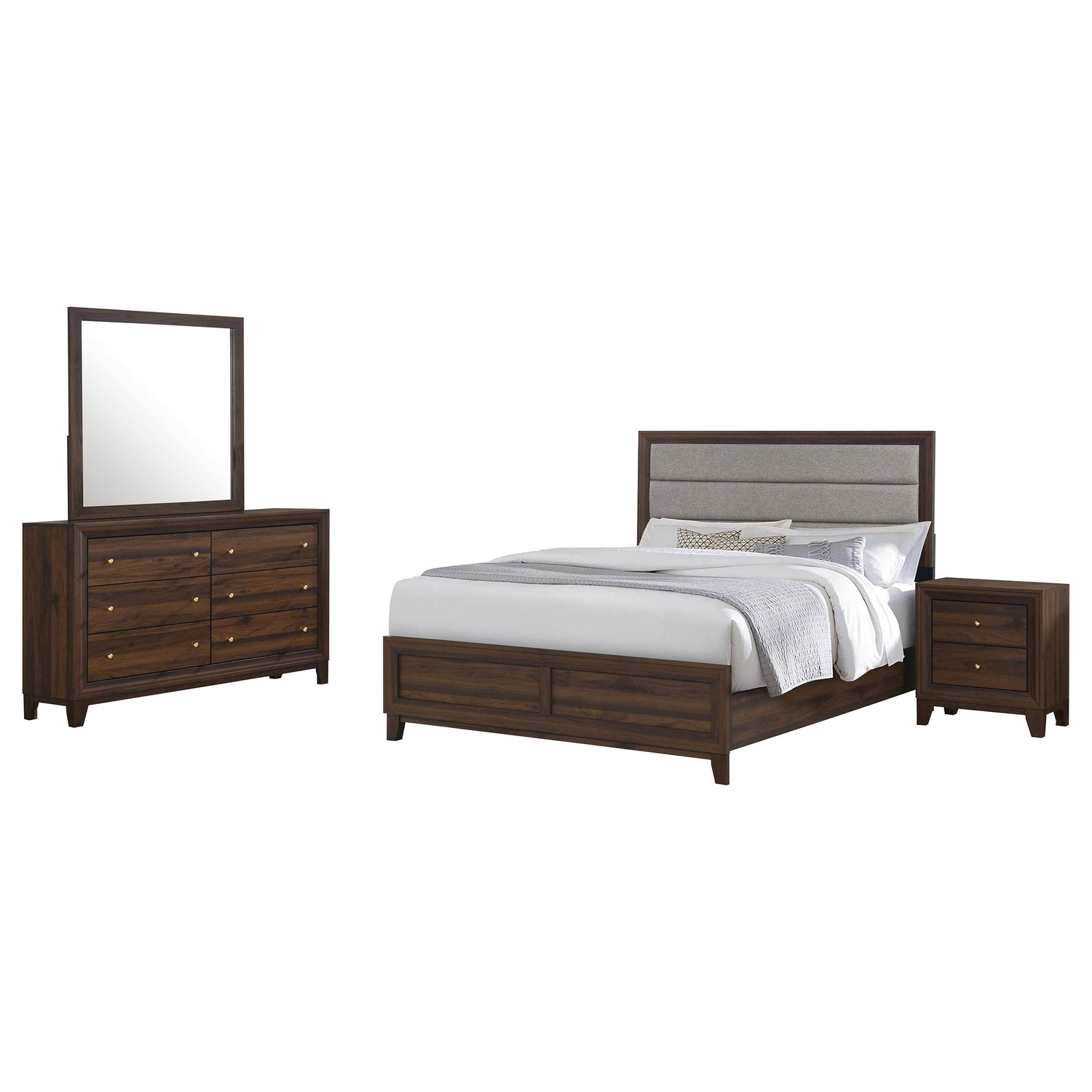 Welsley 4-piece California King Bedroom Set Walnut - 223441KW-S4