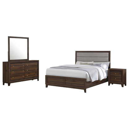 Welsley 4-piece Eastern King Bedroom Set Walnut - 223441KE-S4