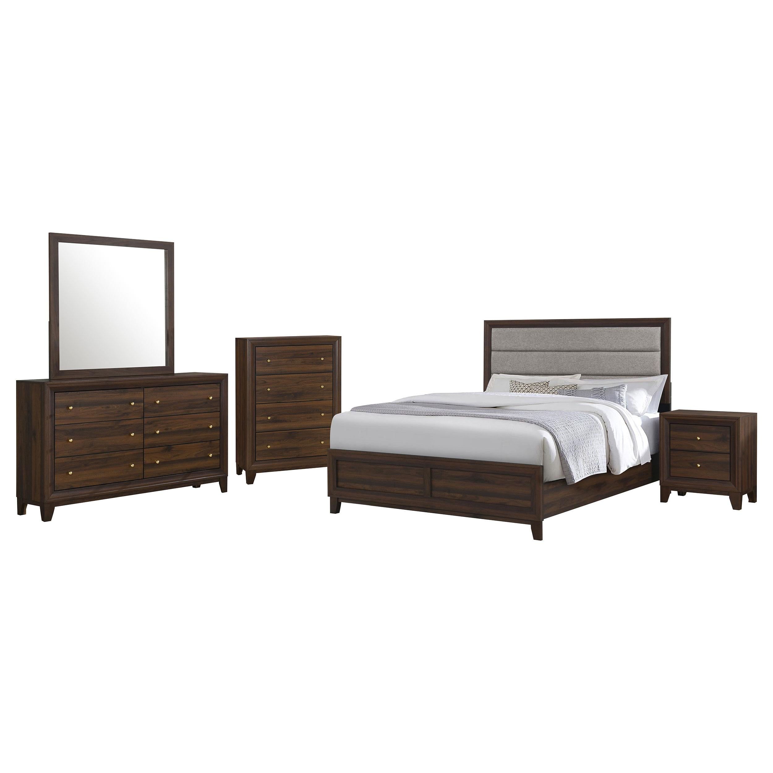 Welsley 5-piece California King Bedroom Set Walnut - 223441KW-S5