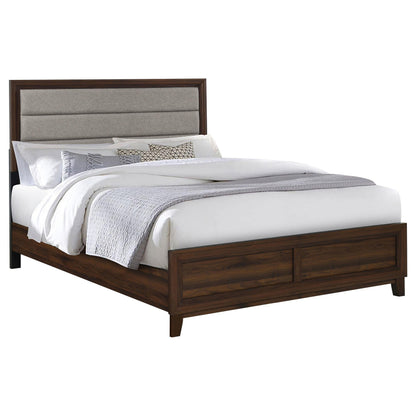 Welsley 50-inch Upholstered Queen Bed Walnut - 223441Q