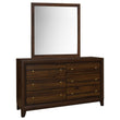 Welsley 6-drawer Dresser and Mirror Walnut - 223443M