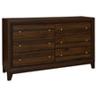 Welsley 6-drawer Dresser Cabinet Walnut - 223443