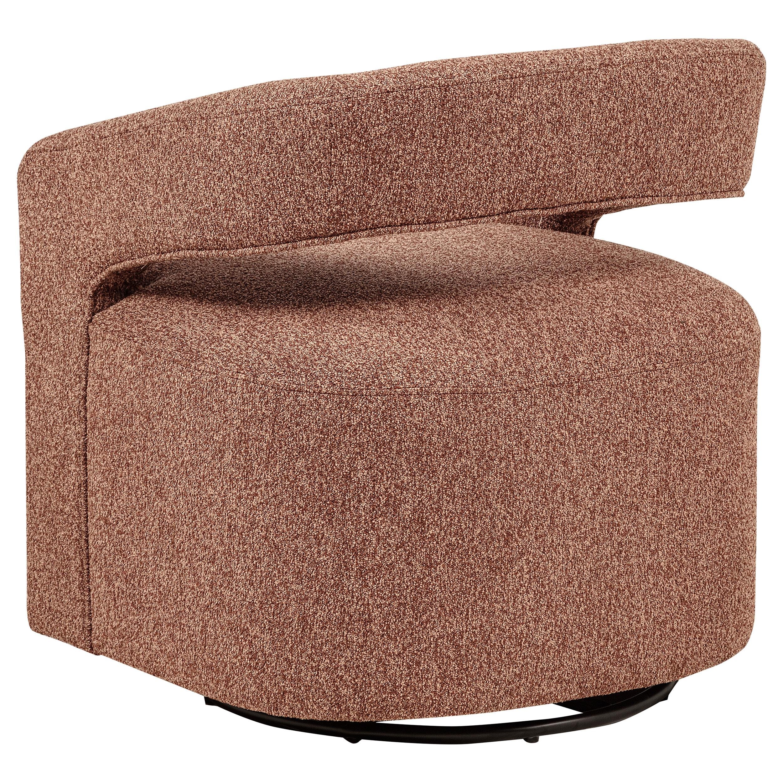 Westhill Boucle Upholstered Swivel Accent Chair Berry - 907539