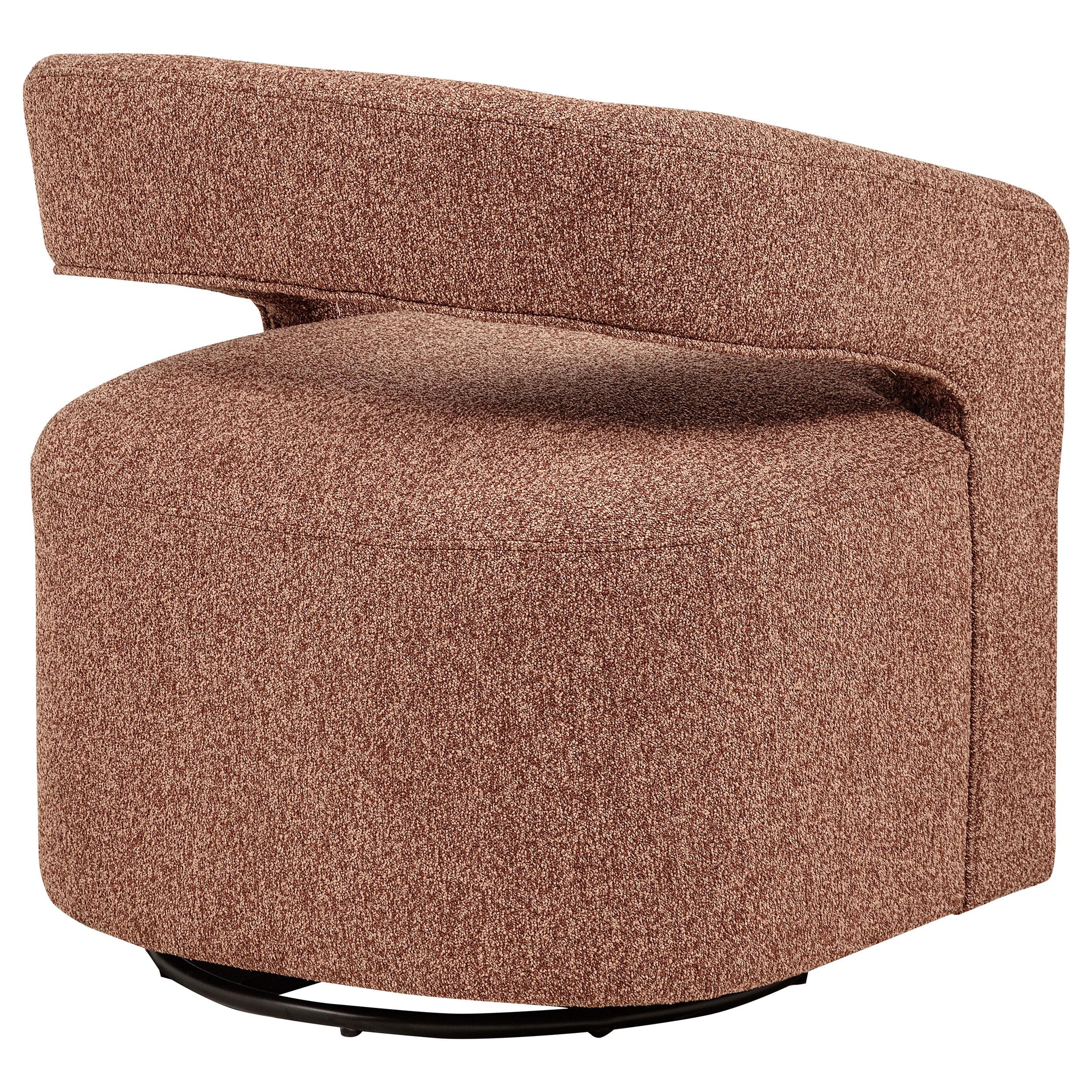 Westhill Boucle Upholstered Swivel Accent Chair Berry - 907539
