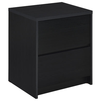Westpark 2-drawer Nightstand LED Lights and USB Black - 315852