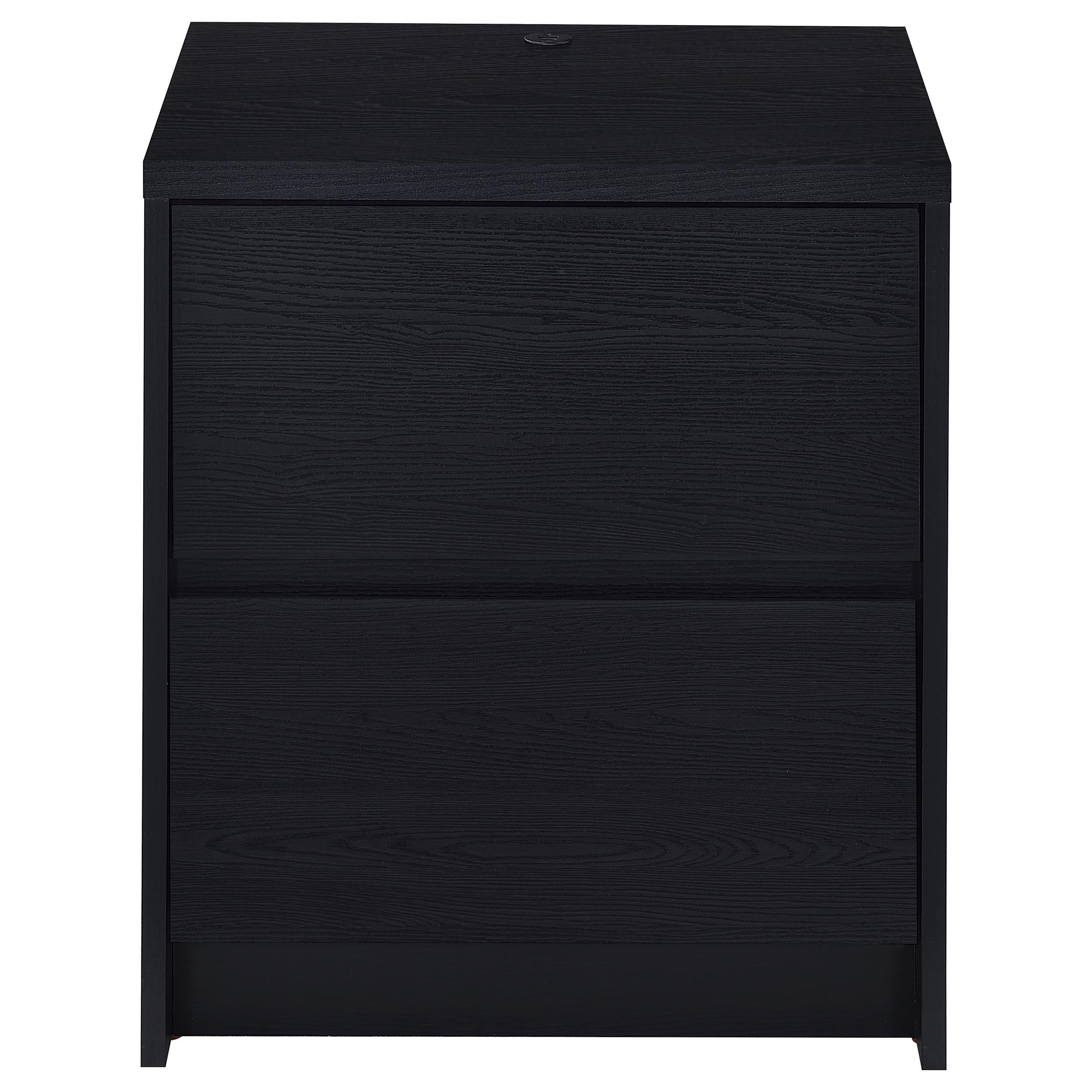 Westpark 2-drawer Nightstand LED Lights and USB Black - 315852