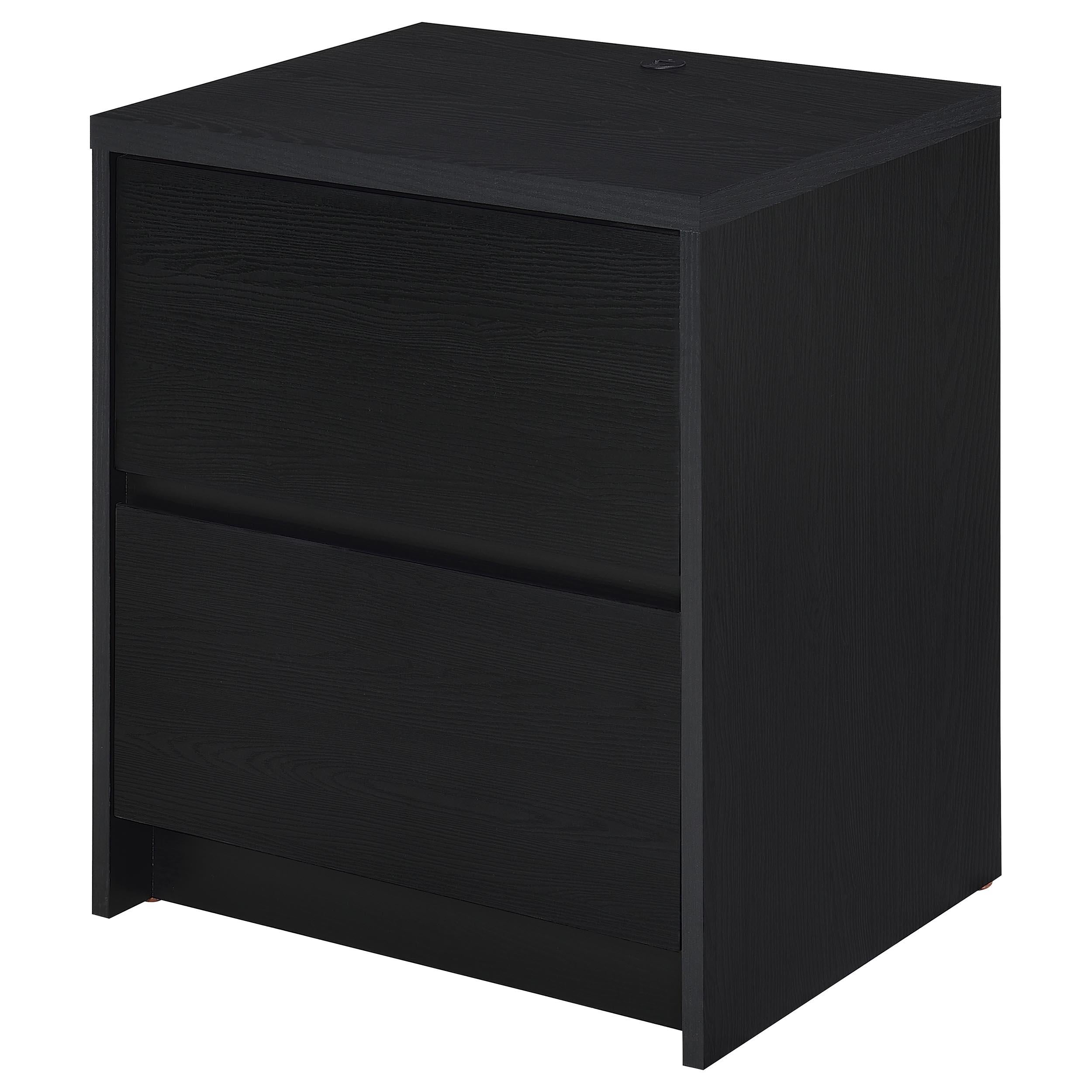 Westpark 2-drawer Nightstand LED Lights and USB Black - 315852