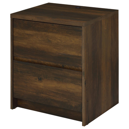 Westpark 2-drawer Nightstand LED Lights and USB Dark Pine - 315882