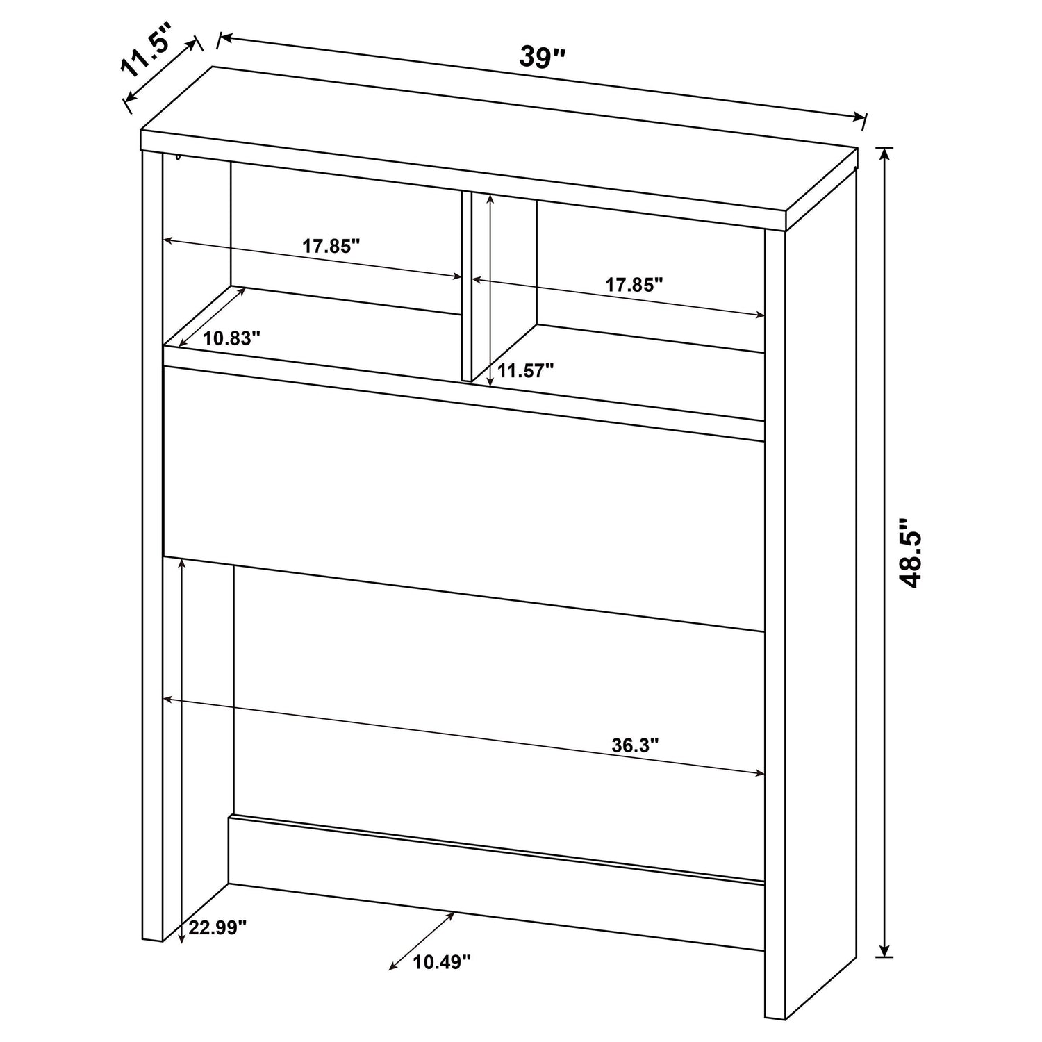 Westpark 3-piece Twin Bedroom Set Bookcase Headboard Mango - 315901T-SET