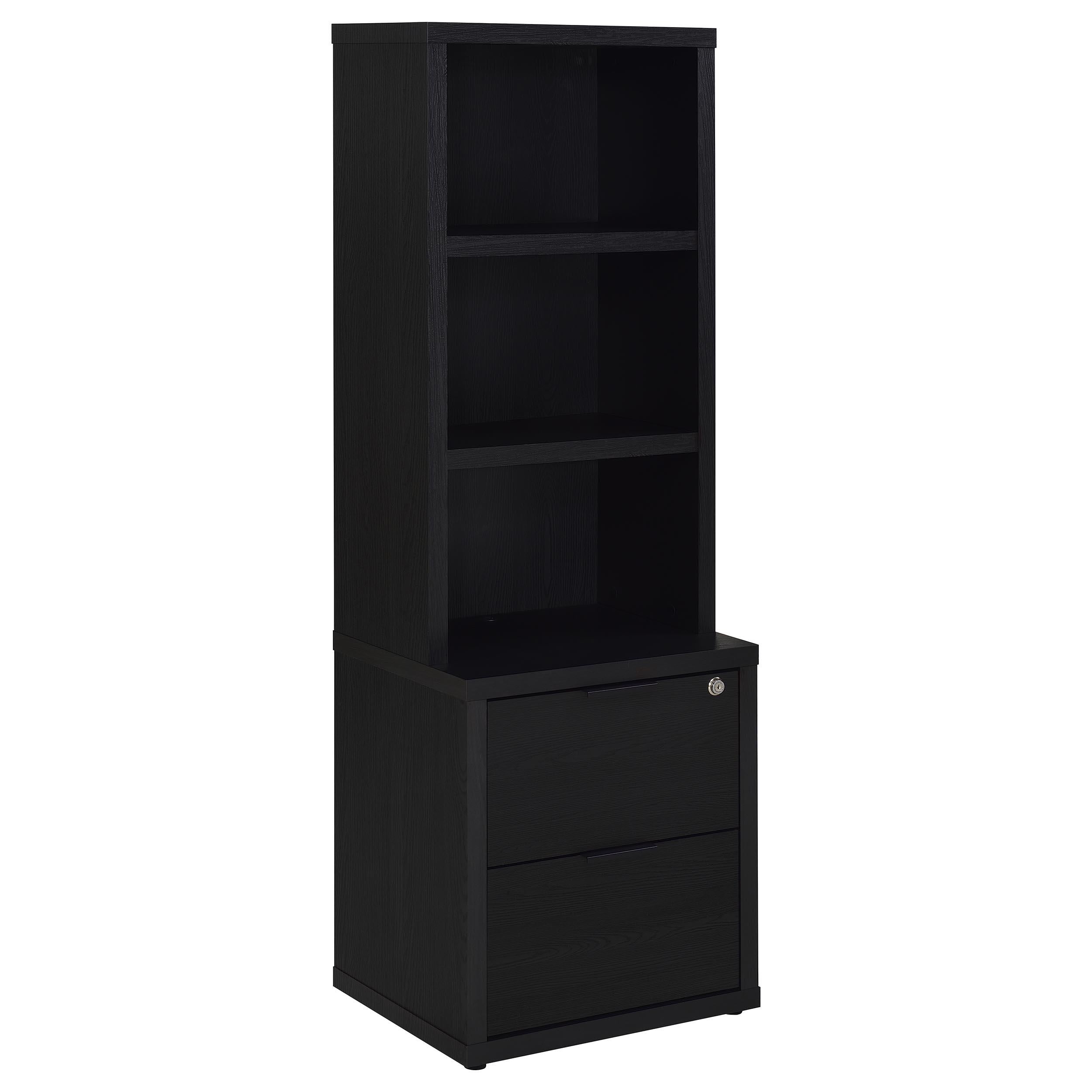 Westpark 3-piece Wall Unit Bookcase Set with USB Black - 802703-S3