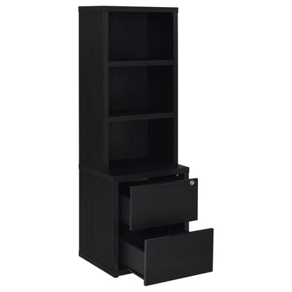 Westpark 3-piece Wall Unit Bookcase Set with USB Black - 802703-S3