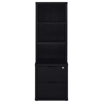 Westpark 3-piece Wall Unit Bookcase Set with USB Black - 802703-S3