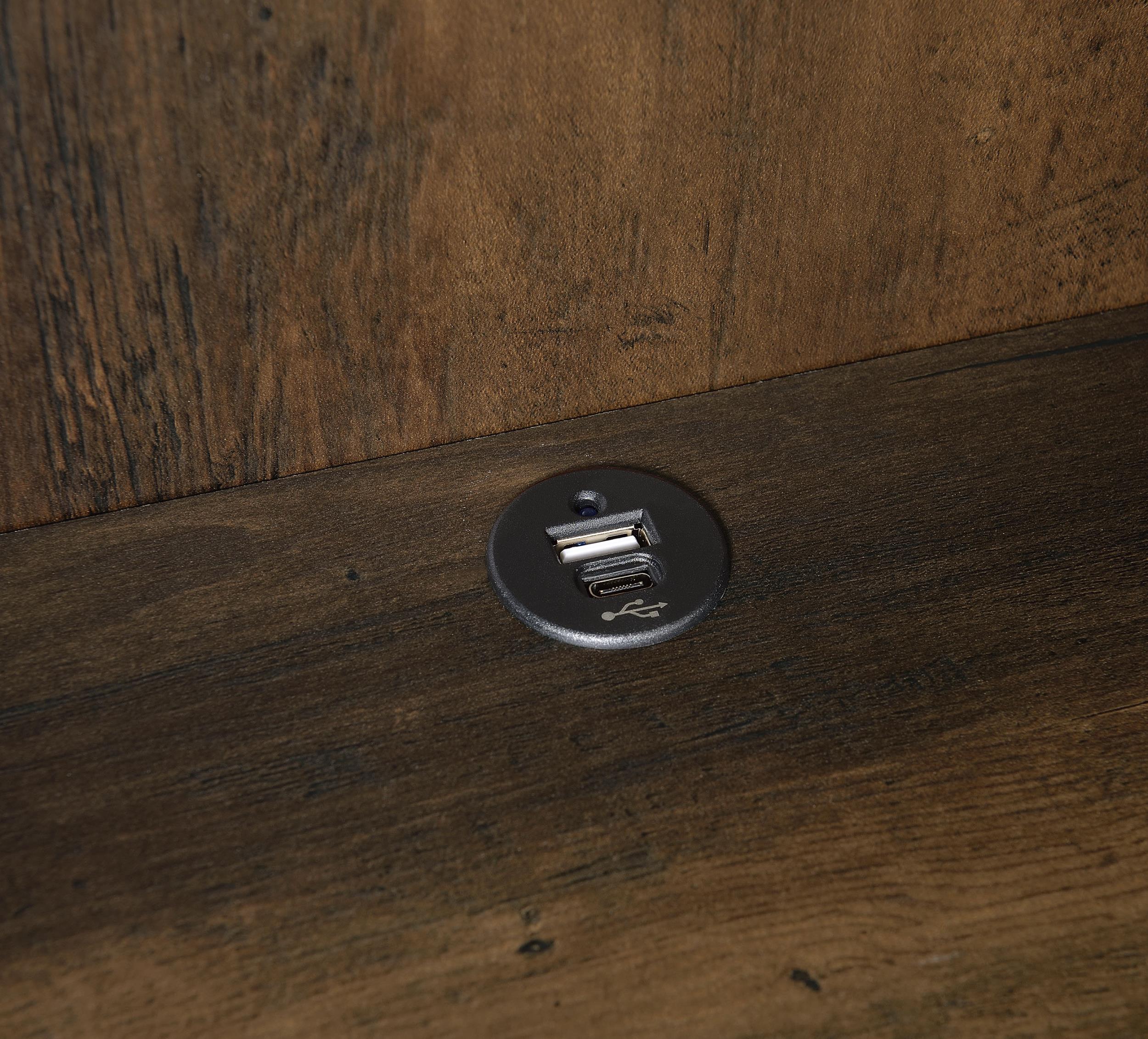 Westpark 3-piece Wall Unit Bookcase Set with USB Dark Pine - 802713-S3