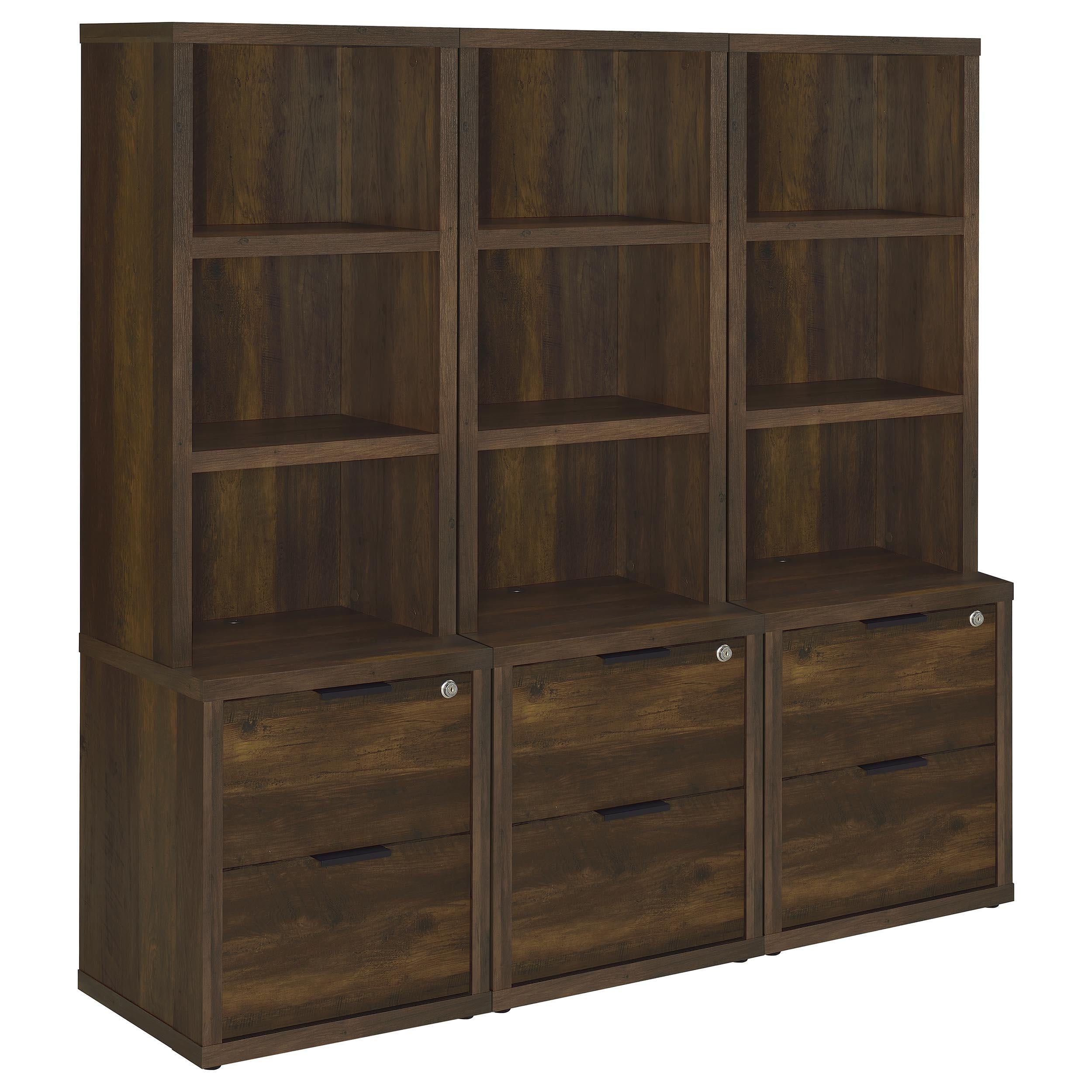 Westpark 3-piece Wall Unit Bookcase Set with USB Dark Pine - 802713-S3