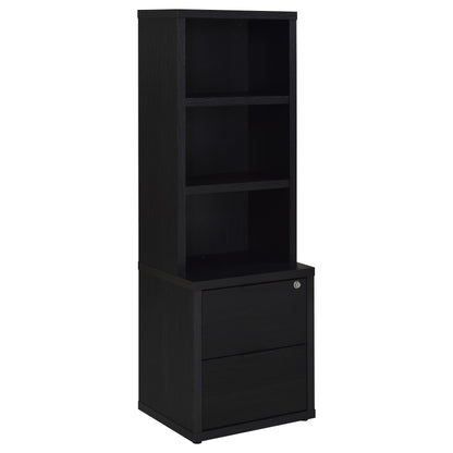 Westpark 3-shelf Bookcase USB and Lockable Drawer Black - 802703