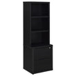 Westpark 3-shelf Bookcase USB and Lockable Drawer Black - 802703