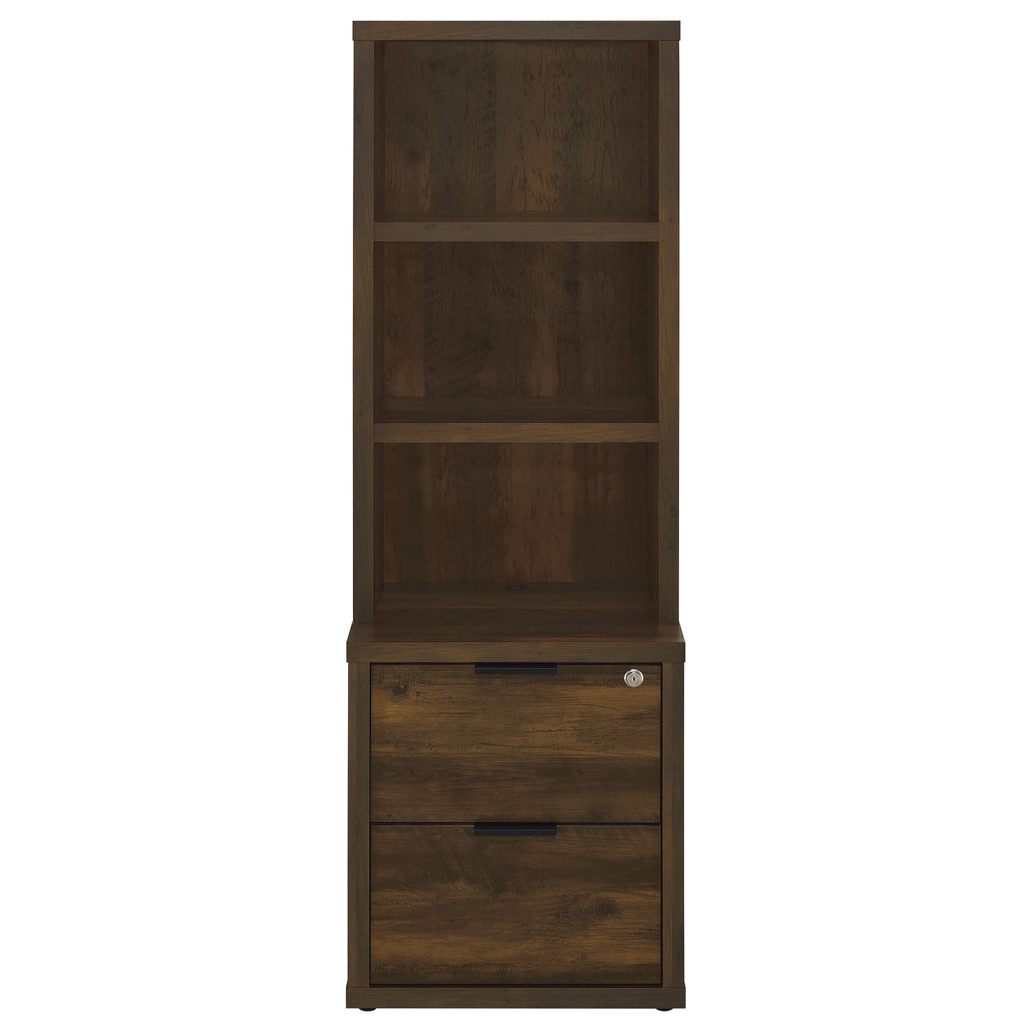 Westpark 3-shelf Bookcase USB and Lockable Drawer Dark Pine - 802713