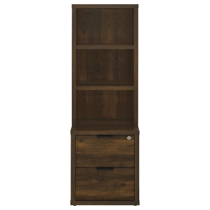 Westpark 3-shelf Bookcase USB and Lockable Drawer Dark Pine - 802713