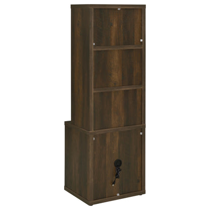 Westpark 3-shelf Bookcase USB and Lockable Drawer Dark Pine - 802713