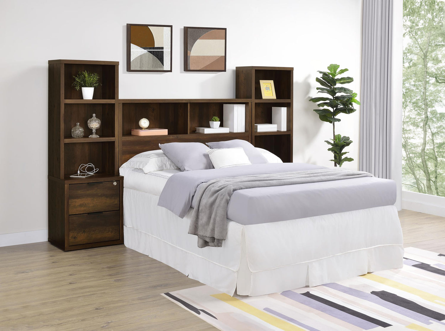 Westpark 49-inch Full Bookcase Headboard Dark Pine - 315881F