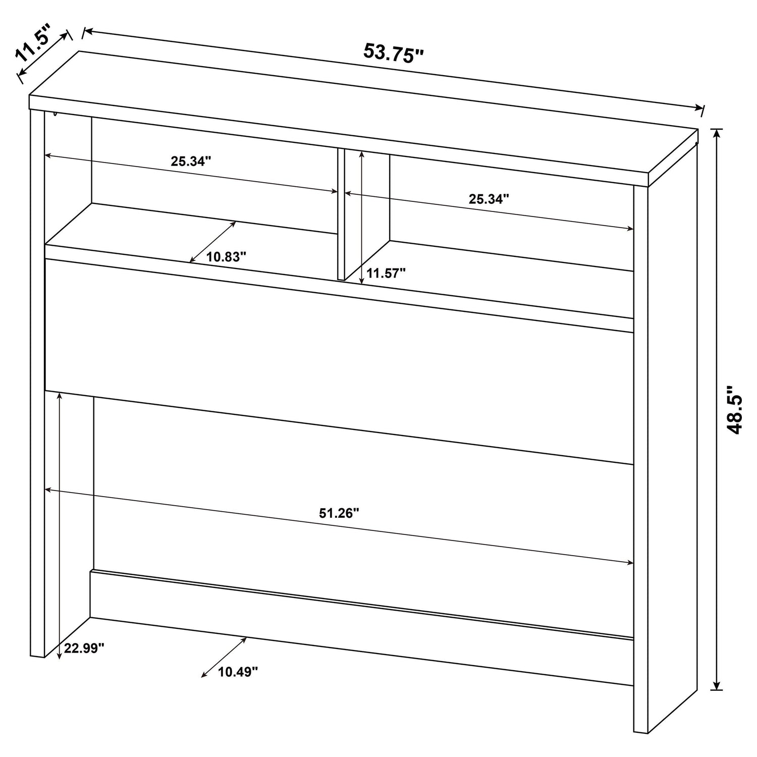 Westpark 49-inch Full Bookcase Headboard Dark Pine - 315881F