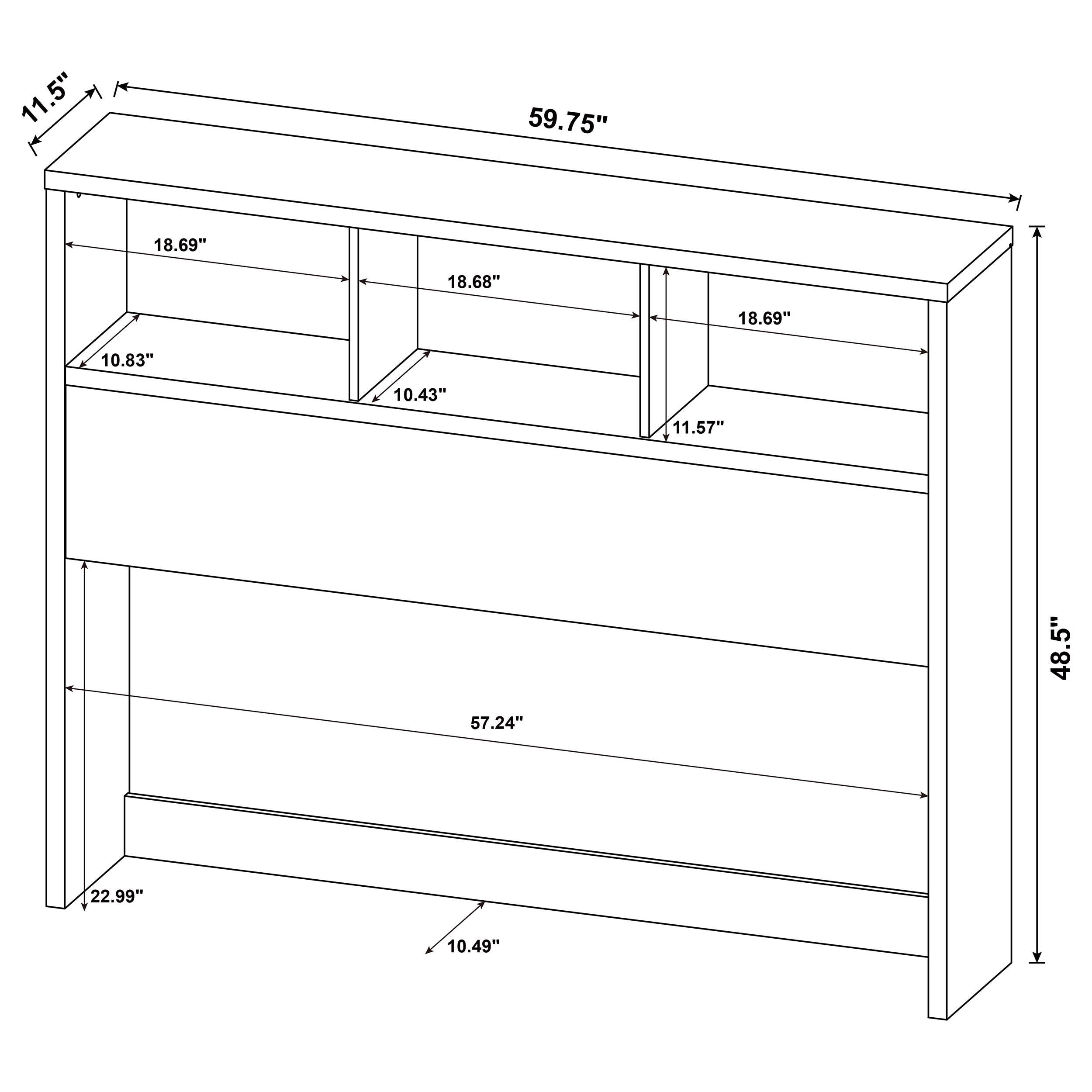 Westpark 49-inch Queen Bookcase Headboard Dark Pine - 315881Q