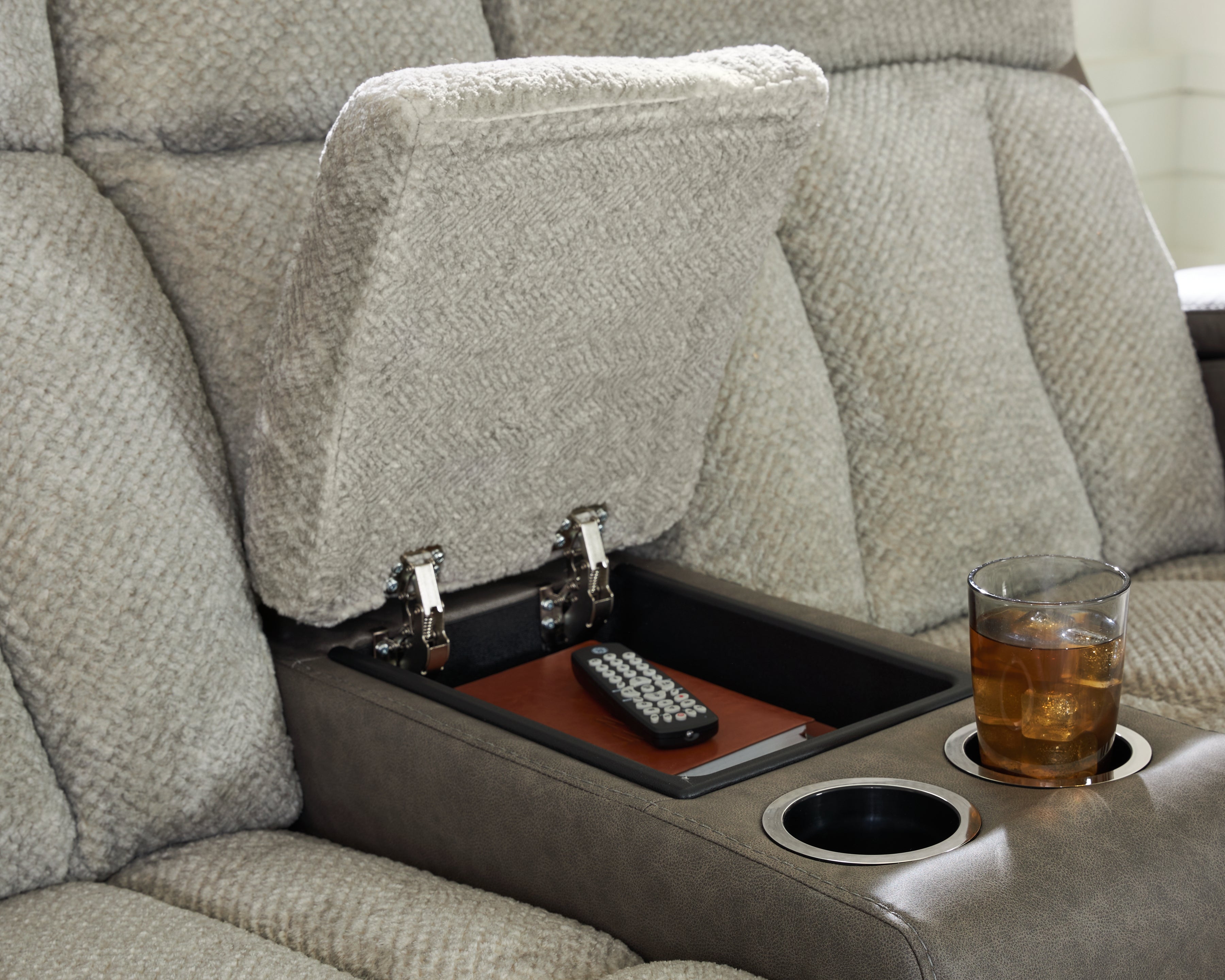 WhipLash Sisal Power Reclining Loveseat with Console - PC6320418