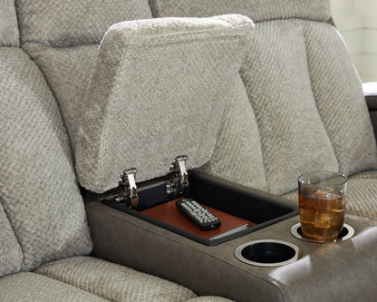 WhipLash Sisal Power Reclining Loveseat with Console - PC6320418