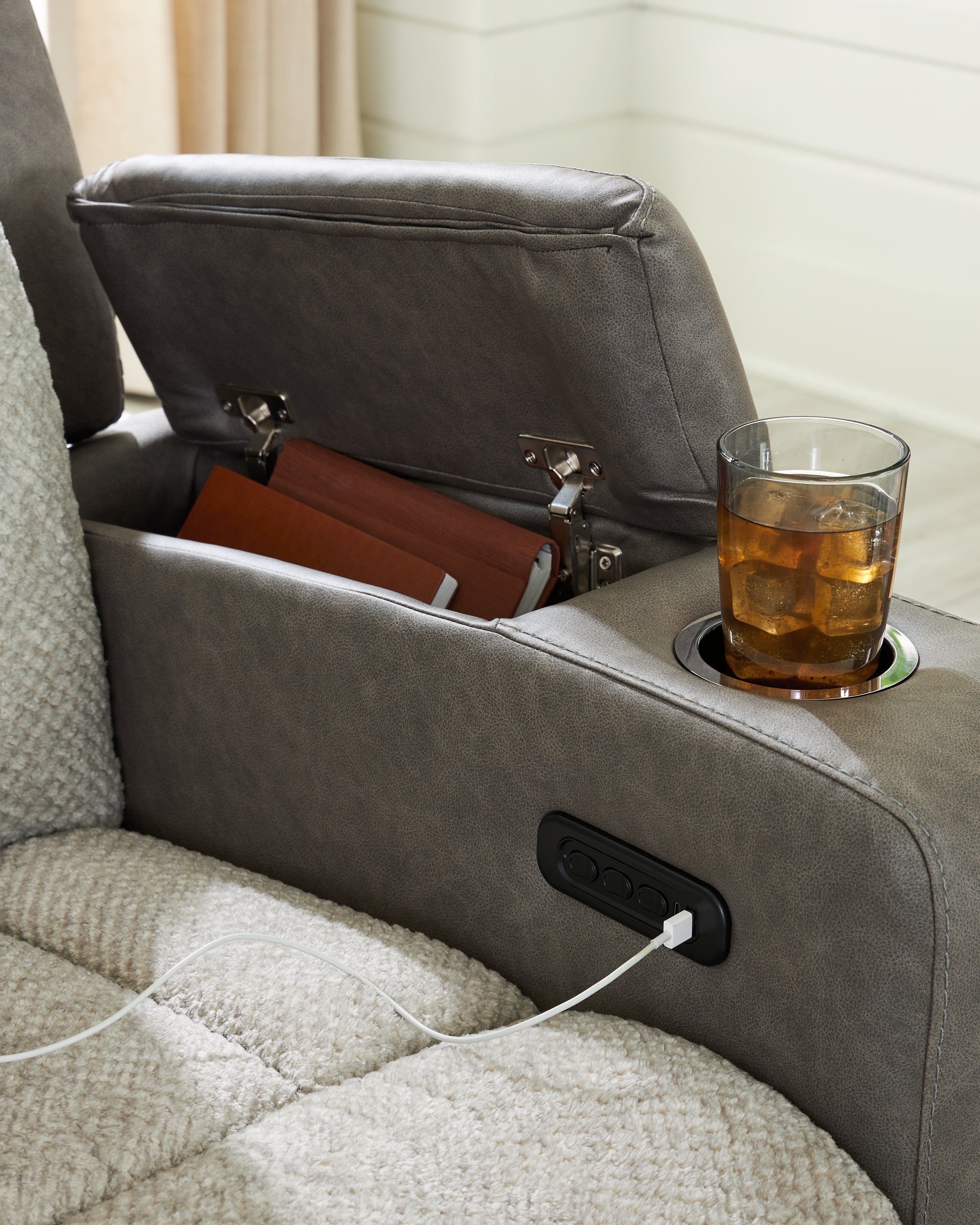 WhipLash Sisal Power Reclining Loveseat with Console - PC6320418