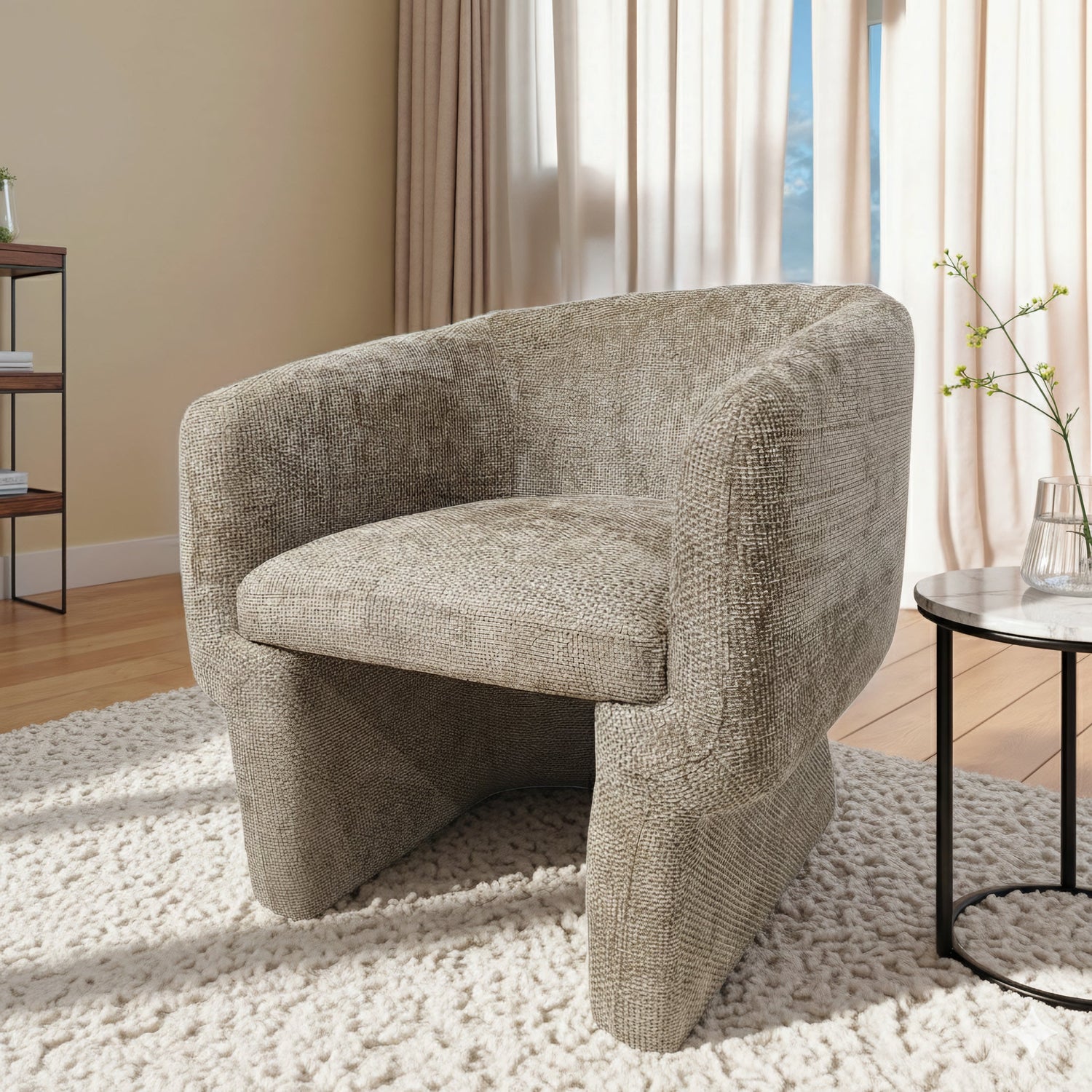 Wichita Light Brown Chenille Lounge Chair - LCH04503401