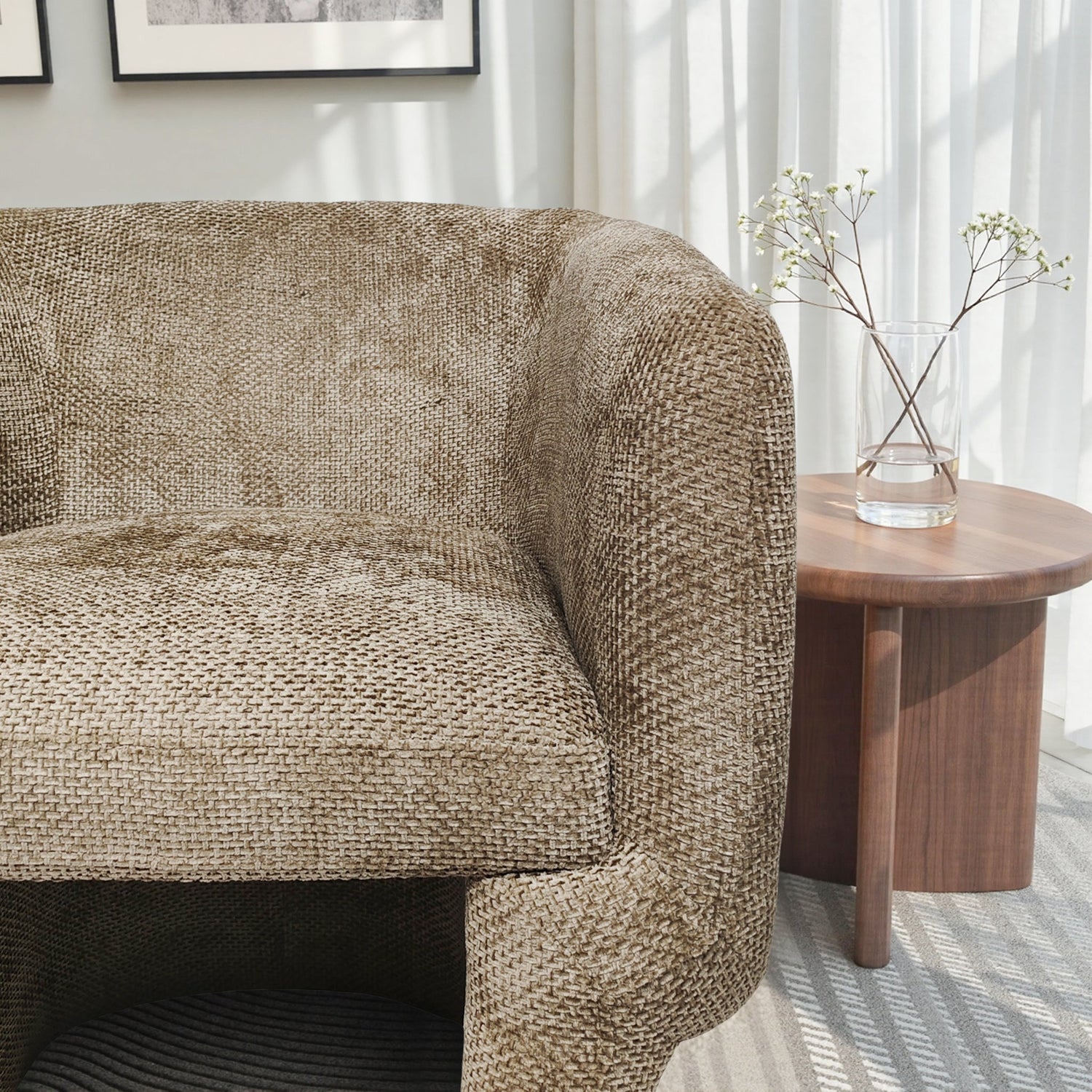 Wichita Light Brown Chenille Lounge Chair - LCH04503401