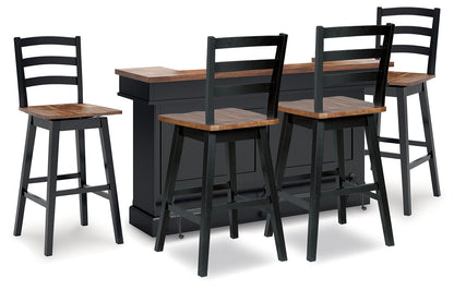 Wildenauer Bar Table and 4 Barstools - D634D6
