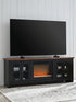 Wildenauer Brown/Black 76" TV Stand with Electric Fireplace - W664W2