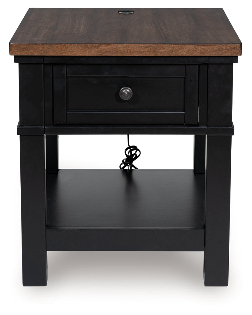 Wildenauer Brown/Black End Table - T664-3