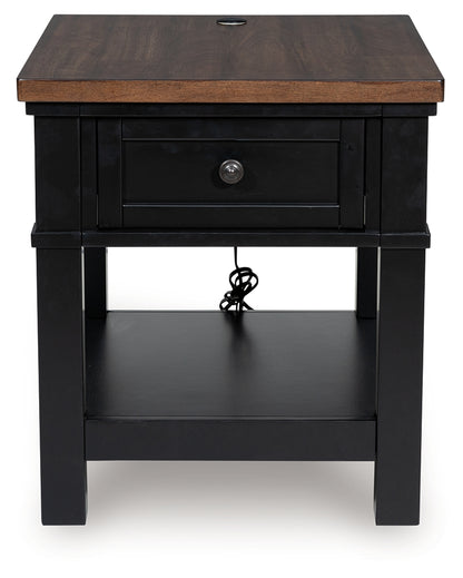 Wildenauer Brown/Black End Table - T664-3