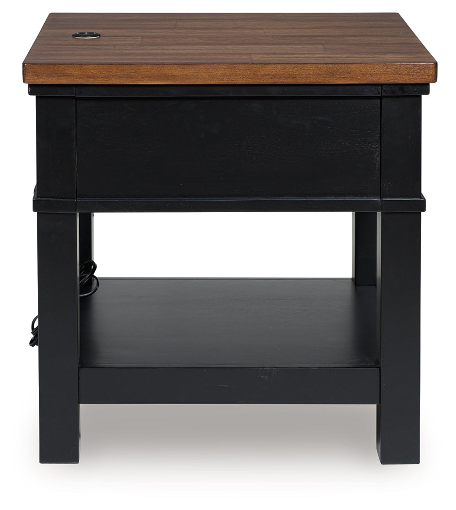 Wildenauer Brown/Black End Table - T664-3