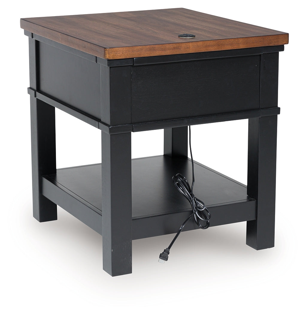 Wildenauer Brown/Black End Table - T664-3