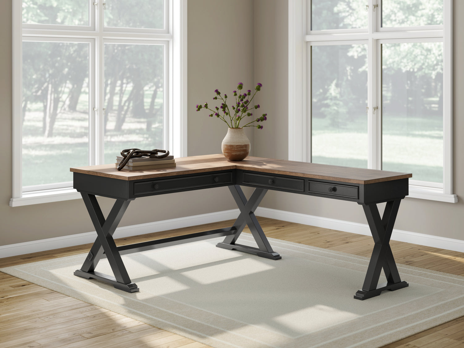 Wildenauer Brown/Black Home Office Desk - H664H2