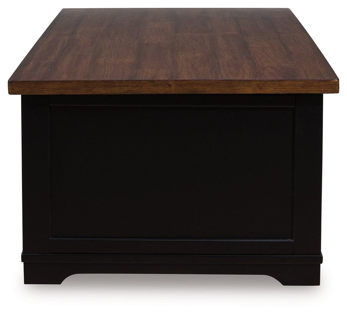 Wildenauer Brown/Black Lift-Top Coffee Table - T664-9