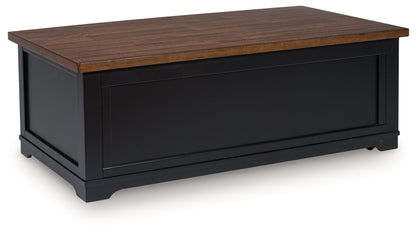 Wildenauer Brown/Black Lift-Top Coffee Table - T664-9