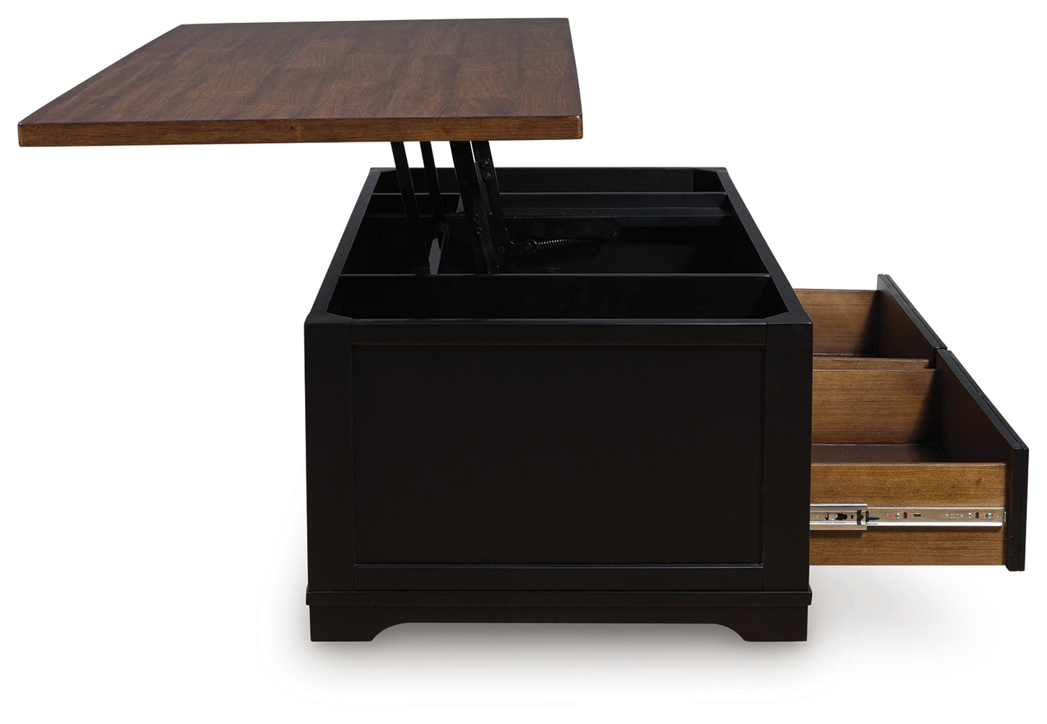 Wildenauer Brown/Black Lift-Top Coffee Table - T664-9