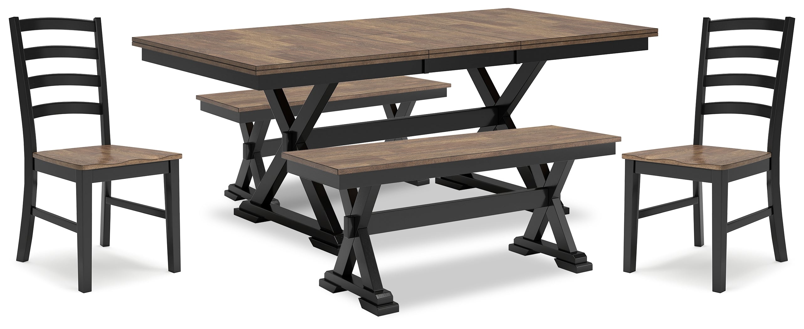 Wildenauer Dining Table, 2 Chairs and 2 Benches - D634D7